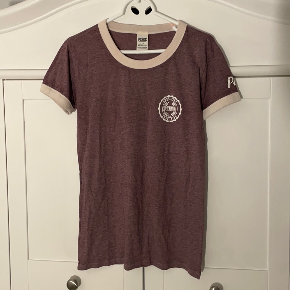 pink varsity t shirt